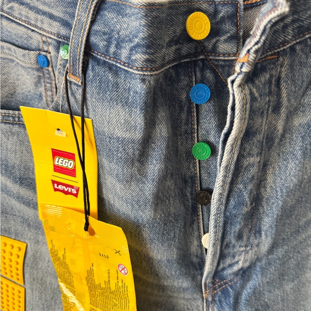 Levi's Blue Denim Jeans with Multicolor Button Accents